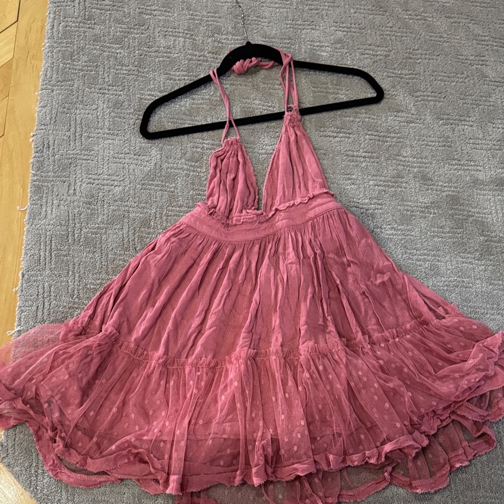 Elegant Pink Backless Dress